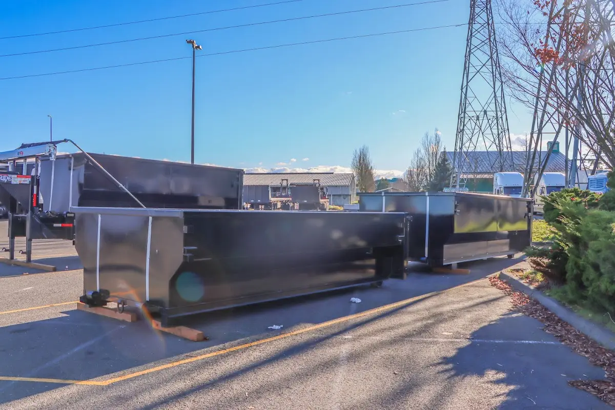 Roll-off dumpster ready for waste disposal at job site for 4 Yard Dumpster Rental in Pittsburgh